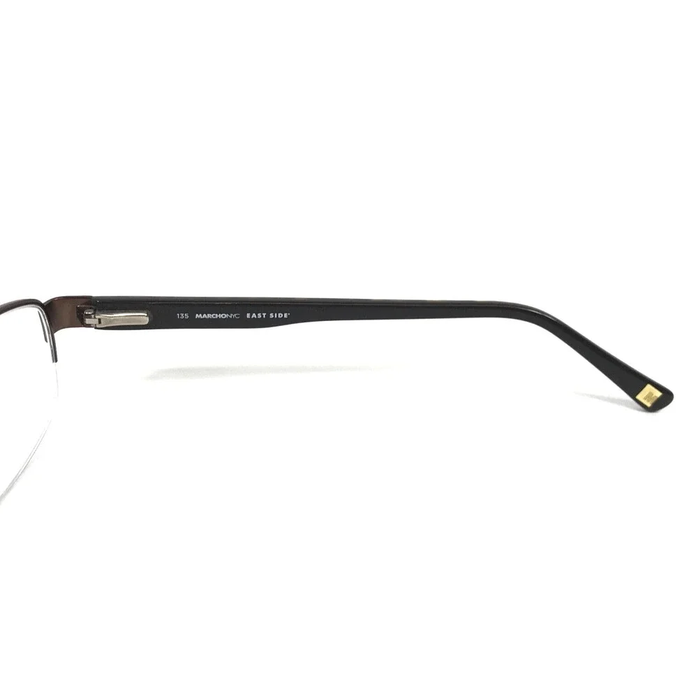 Marchon NYC Eyeglasses Frame TAMMANY 210 Satin Brown Tortoise Half Rim 51-18-135